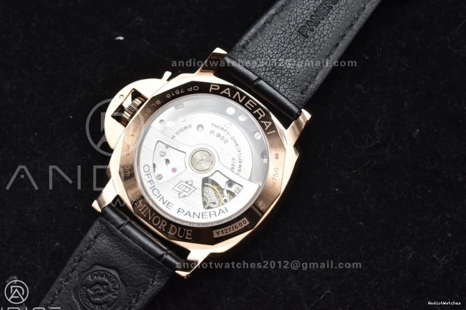 Dial P White Black OnTrend VSF 983 on Due 42mm Edition Strap Luminor PAM1336 Leather Best 0430